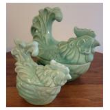 Red wing green rooster set Of 2