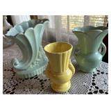 3 pottery vases
