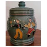 Cookie jar -  Red wing aqua, Dutch people.