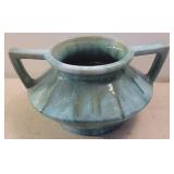 Double handled pottery vase - drippy