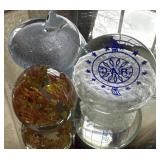 3  art glass paperweights