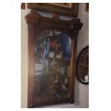 Walnut Eastlake carved mirror Aprx 40x23