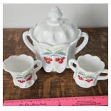 Westmoreland jar with sugar and creamer