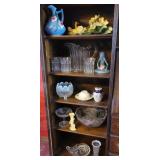 Contents of China cabinet - pottery, glassware,