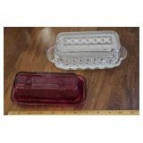 Two butter dishes