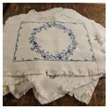 8 placemats, 12 napkins, hankies, 7 doilies,