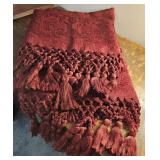 2 Stunning burgundy macrame fringe panels aprx