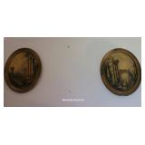 2 oval prints - still hanging near closet