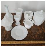 Lot of milk glass
