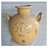 Double handle pottery vase 14x16"t
