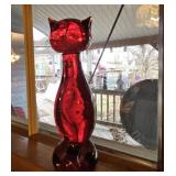 Red cat paperweight