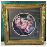 Beautiful gilded frame w/ Madonna print (damaged)