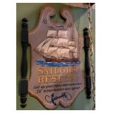Wooden sailors rest sign - hanging in kitchen