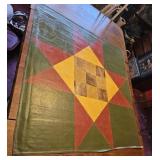 Hand painted oil cloth tackle cloth/floor mat