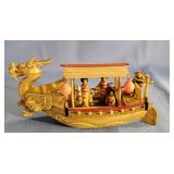 Vintage Asian Dragon Junk Boat With Geisha Girls