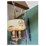 Retro hanging light with glass shade