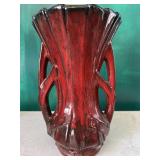 Red/black glazed McCoy vase