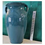Double handled green vase