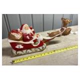 Santa and sleigh blow mold though 18in