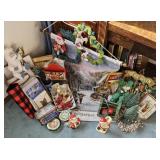 1 box Christmas - wall hanging, tin music box,