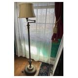 Brass and marble floor lamp