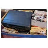 Huge box of VHS tapes and player