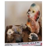 5pcs Carnival chalkware - dogs and lamb