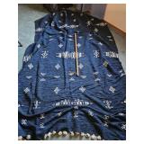 Vintage Large heavy blanket - bl & wh