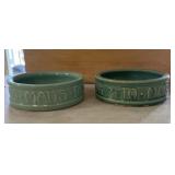2 McCoy dog dishes 7in