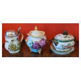 4pcs china - cracker jar, oval tureen