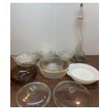 Misc. clear glass - Pyrex, Pepsi stretched