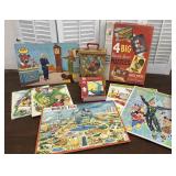 Vintage puzzles, including 19641965 World