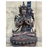 Bronze(?) Buddhist statue -double lotus - HEAVY