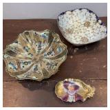 3 gold tone fancy dishes