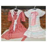Two vintage girls dresses.  Drop waist, wide