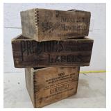 3 advertising crates