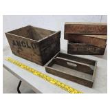 Cheese boxes, knife box, crate