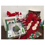 Christmas lot w/adorable vintage long stockings