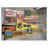 9 vintage Hockey pennants