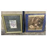 2 piece art - botanical & birds