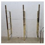 Brass and glass wall mounted shelf with 7 plate