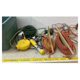 Lot of extension cords and drop lights