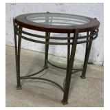 Oval rod iron end table 24x20x22