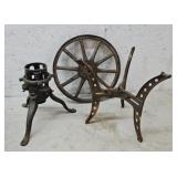 Wheel, tree stand, water heater stand