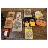 Drill bits, wire, job saw blades, etc