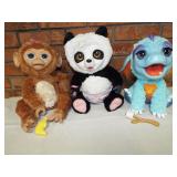 FurReal friends Giggly Monkey, Panda and Dragon.