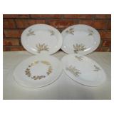 MCM Federal Glass Milk Glass "Golden Glory" 12" x