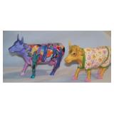 2 COW PARADE Cows Early Show #9125 & Crayon Cow