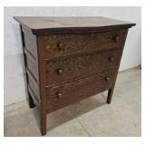 Oak 3 drawer dresser 34"18"34"