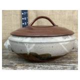 Stoneware pottery tureen - does have a crack